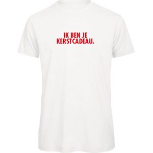 Kerst t-shirt wit XXL - Ik ben je kerstcadeau - rood - soBAD. | Kerst t-shirt soBAD. | kerst shirts volwassenen | kerst t-shirts volwassenen | Kerst outfit | Foute kerst t-shirts