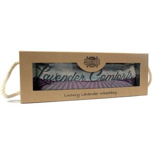 Luxe Lavendel Tarwezak in Geschenkdoos - Kersenpitkussen - Warmtekussen - Lavendelveld Print