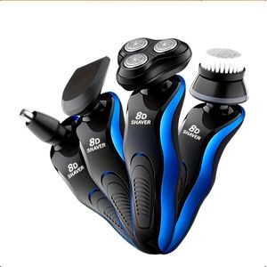 3in1 - 8D Scheerapparaat - Usb Oplaadbare Multifunctionele Scheerapparaat met Bodyshaver + Baard/Precisietrimmer + Neustrimmer- Voor een complete en perfecte Lichaamshaar verzorging - Unisex - Kleur: Zwart/Blauw
