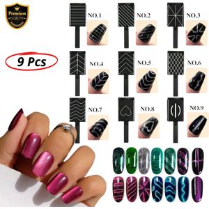 GUAPÀ® Cat Eye Magneet Set | 9 Cat Eye Magneten | Gellak | Gel Nagels | Magnetische Gellak | Gel Polish | 9 Cat Eye Magneten Diverse Patroon