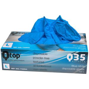 Wegwerp handschoenen - Nitril handschoenen - Poedervrij - blauw - maat L - 100 stuks