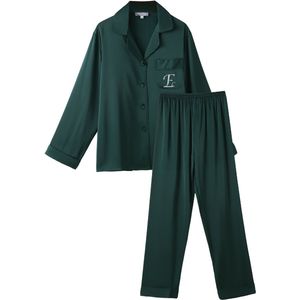 Emilie collection - pyjama - satijn - luxe - broek & overhemd - groen