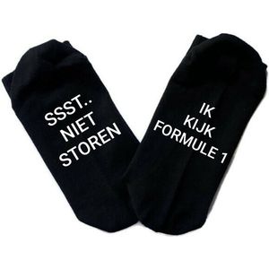 Rebelkidz - Sokken met tekst - ssst.. niet storen, ik kijk Formule 1 - Maat 39-42