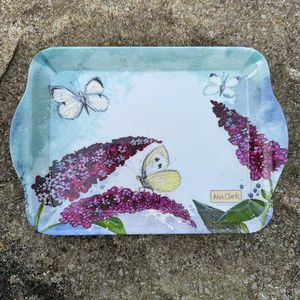 Alex Clark Dienblad Klein Formaat Butterflies and Buddleia ~ Melamine Tray Vlinders en Bloemen