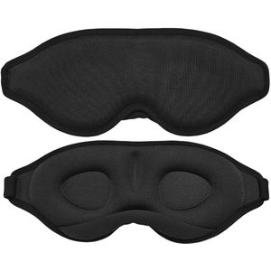 Slaapmasker voor Mannen en Vrouwen - Verduisterend - 3D Ergonomisch Spons - Slaapmaskers - Zwart - Verstelbaar Slaapmasker - Ademend Traagschuim - Oogmasker Slaap - Geschikt VoorSlapen, Dutjes doen, Mediteren en Reizen