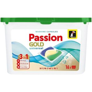 4x Wasmiddel Capsules 3 in 1 Passion Gold Professional 16 stuks Universeel