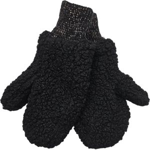 Teddy wanten Zwart- Warme hand wanten - ONE Size - Winter handschoenen fashion- Winter collectie voor Dames| Meisjes| Cadeau voor vrouwen