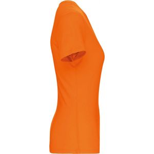 T-shirt Dames XL Kariban V-hals Korte mouw Orange 100% Katoen