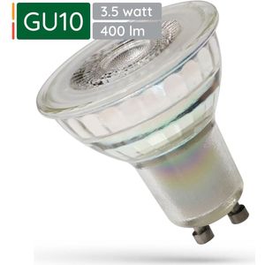 Spectrum LED Lamp GU10 3.5W - 230V - 400 Lumen - 3000K Warm Wit - Gezellig licht - Energiezuinig - 1 stuks