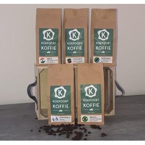 Koepoort Koffie Proefpakket 5x 250gr vers gebrande koffiebonen