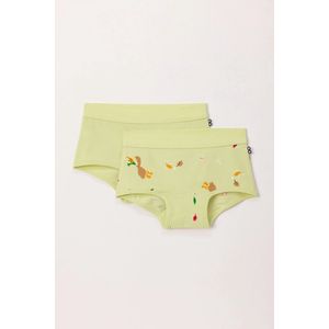 Woody duopack boxershort meisjes - lichtgroen - eendjes all-overprint - 242-10-SHD-Z/069 - maat 98