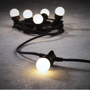 Luca Lighting - Connect xp party lights zwart warm wit 6 lamp led IP44 - l450xb5xh10cm - Woonaccessoires en seizoensgebondendecoratie  (Europese stekker )