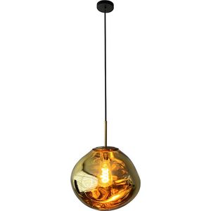 LM-Collection Viserion Hanglamp - Ø36x120cm - E27 - Goud - Glas - hanglampen eetkamer, hanglamp zwart, hanglampen woonkamer, hanglamp slaapkamer, hanglamp kinderkamer, hanglamp rotan, hanglamp hout, hanglamp industrieel