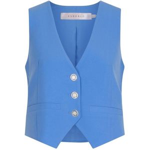 EsQualo Gilet Gilet Short City Sp25 10002 600 Blue Dames Maat - 38