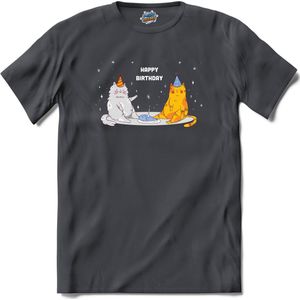 Happy Birthday Cats | Verjaardag - Katten - Happy Birthday - T-Shirt - Unisex - Mouse Grey - Maat 3XL