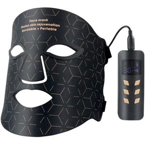 Nederglow® LED Gezichtsmasker – 4 Kleuren Lichttherapie met Timer – Collageen Stimulerend Masker – Infrarood en Rood Licht Therapie – Acnebehandeling en Huidverbetering
