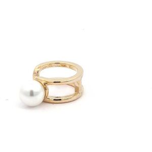Ear cuff goudkleurig dubbele met parel