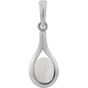 Zilveren hanger, druppelvormige hanger met maansteen