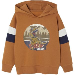 Sweater met Capuchon - Pecannoot - Jongen - Geplaatste Print