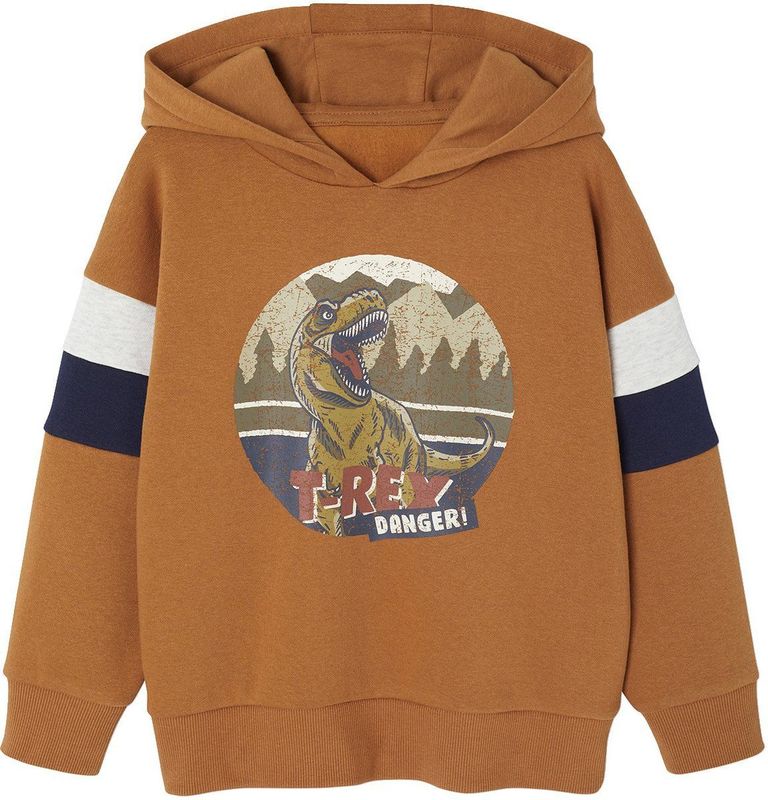 Sweater met Capuchon - Pecannoot - Jongen - Geplaatste Print