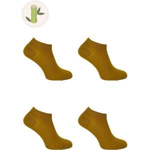 Bamboe Sokken Dames 4 paar okergeel
