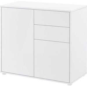 Commode Paarl druk en open 74x79x36 cm wit hoogglans