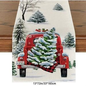 Tafelloper - Kerst tafelloper - 183 CM - kerst tafelkleed - oud en nieuw tafelloper - kerst tafeldecoratie - tafelloper groen - tafellopers textiel - tafelkleed - tafelkleed kerst - tafellaken kerst -