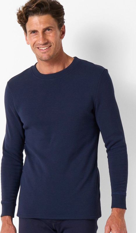 Damart - Thermolactyl T-shirt met lange mouwen, opgeruwd fleece, Donker Navy Blauw, M