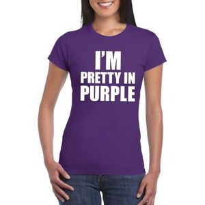 Toppers I'm pretty in purple t-shirt paars dames XS