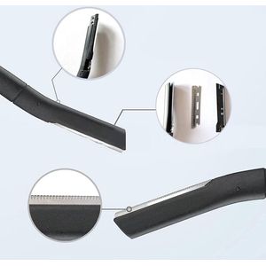 Eyebrow Trimmer - RVS - Unisex Handmatige Wenkbrauw- en Baardtrimmer met 6 Blades - Wenkbrauwvormer voor Haar