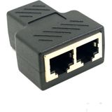 UTP Splitter- RJ45 Female naar 2x Rj45 Female - Zwart