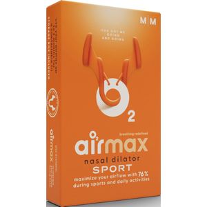 Voordeelverpakking 2 verpakkingen Airmax neusspreider Sport maat M x 2 stuks per verpakking. Haalt het beste uit uw sportprestaties en om vrijer te ademen door de neus.