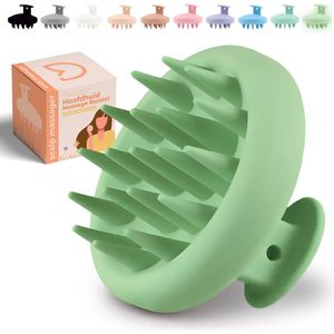 Destined® Scalp Therapie Borstel - Scalp Massager Brush - 100% Silicone - Hoofdhuid Massage Borstel voor Haren - Stimuleert Haargroei - Verlicht Stress - Waterdicht en Ergonomisch Design - Verdel