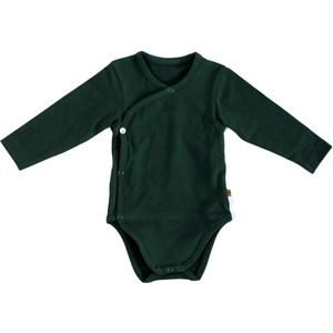 MXM Baby Romper- Omslag- Groen- Katoen- Lange mouwen- Ronde hals- Maat 56
