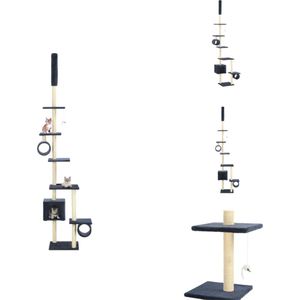 vidaXL Kattenboom - Donkerblauw - 70 x 58 x 260 cm - Met huisje - tunnels - krabpalen en platformen - Krabpaal