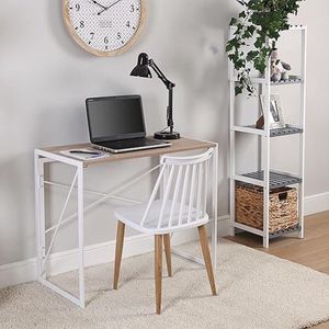 Laptoptafel, thuiskantoor, bureau, eenvoudige montage, metalen frame, 74 x 45 x 90 cm