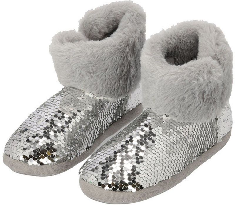 Apollo - Kindersloffen - Zilver - Pantoffels - Met Antislip