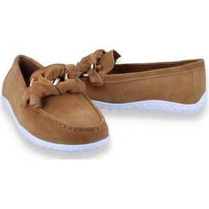 Crinkles Dames Moccasins | Cognac | Maat: 37