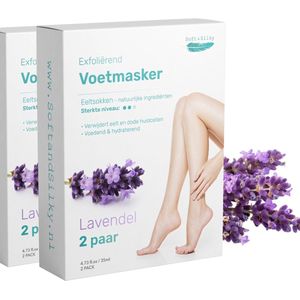 Soft & Silky Eeltsokken - 4 pack - Foot peel mask - Eeltverwijderaar voor voeten - Voet - Masker - Eelt - Vijl - Rasp - creme vervanger - Peeling - Lavendel