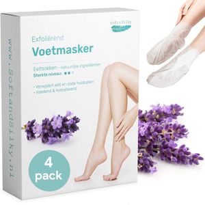 Soft & Silky Eeltsokken - 4 pack - Foot peel mask - Eeltverwijderaar voor voeten - Voet - Masker - Eelt - Vijl - Rasp - creme vervanger - Peeling - Lavendel