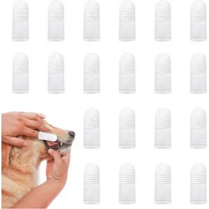 20 Pcs Dog Toothbrushes Reusable Pet Finger Toothbrush Anti-Plaque Efficient and Clean (White)