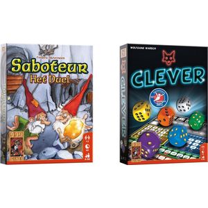 Spellenbundel - Kaartspel - Dobbelspel - 2 stuks - Saboteur: Het duel & Clever