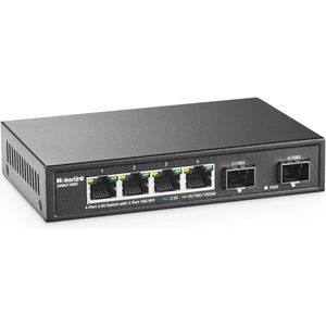 4-poorts 2.5G Ethernet Switch met 10G SFP - Onbeheerde Fanless Netwerk Switch