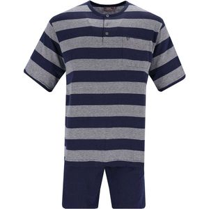 Hajo - Heren Shortama - Blauw - Gestreept - Katoen en Polyester