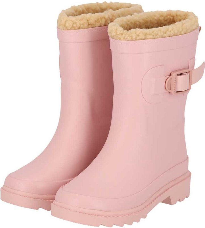 Morethansocks - Regenlaarzen - Roze - Waterdicht met Warme Teddy Voering