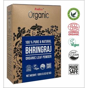 Radico - BIO ORGANIC BHRINGRAJ (MAKA) - Poeder Haarmasker - 100g - Natuurlijke BIO Organic Vegan