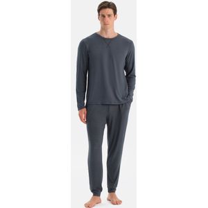 Dagi Pyjamaset met Lange Mouwen, Ronde Hals en Broek met Normale Taille