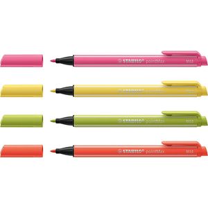 STABILO pointMax - Hardtip Fineliner - Large 0,8 mm - nylon punt - Etui Met 4 Pastel Kleuren