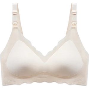 Wow Peach - Soft Seamless Voedings BH - Padded Beha - Zonder Beugel - Naadloos - Borstvoeding - Nursing - Mama - Comfort - Silky - Ademend - Kleur: Creme - Maat: Medium