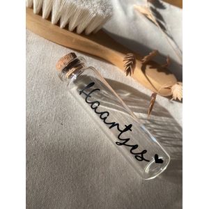 Glazen reageerbuisje Haartjes by 1993 – glazen reageerbuisje – bewaaraccessoire